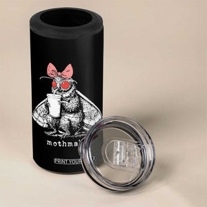 Mothma'am Pink Bow Cryptid Spooky 4 in 1 Can Cooler Tumbler Funny Cute Coquette Mothman Legend Graphic