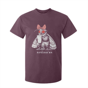 Mothma'am Pink Bow Cryptid Spooky T Shirt For Kid Funny Cute Coquette Mothman Legend Graphic