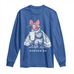Mothma'am Pink Bow Cryptid Spooky Long Sleeve Shirt Funny Cute Coquette Mothman Legend Graphic