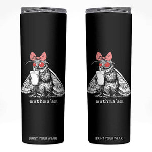 Mothma'am Pink Bow Cryptid Spooky Skinny Tumbler Funny Cute Coquette Mothman Legend Graphic