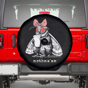 Mothma'am Pink Bow Cryptid Spooky Spare Tire Cover Funny Cute Coquette Mothman Legend Graphic