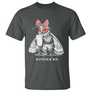 Mothma'am Pink Bow Cryptid Spooky T Shirt Funny Cute Coquette Mothman Legend Graphic