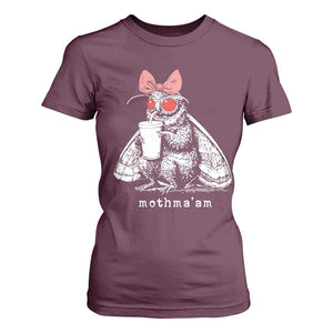 Mothma'am Pink Bow Cryptid Spooky T Shirt For Women Funny Cute Coquette Mothman Legend Graphic