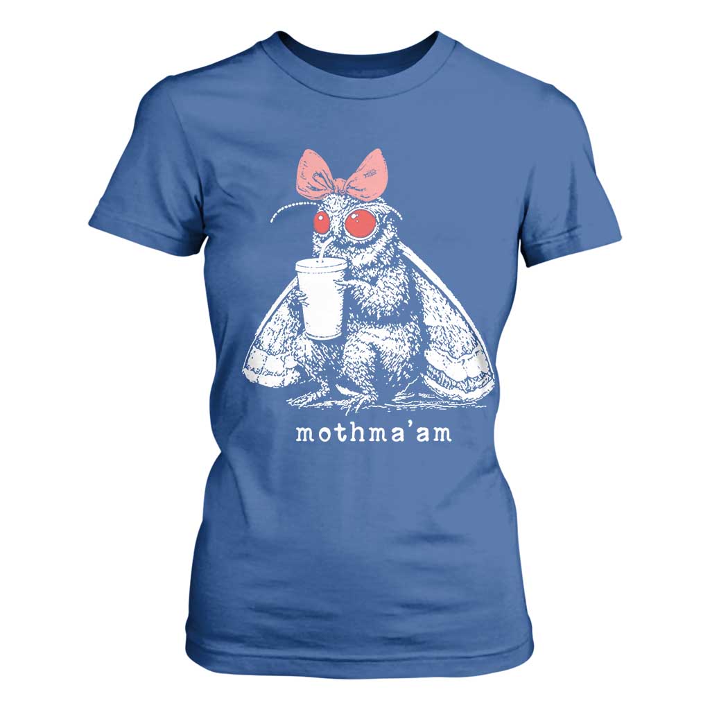 Mothma'am Pink Bow Cryptid Spooky T Shirt For Women Funny Cute Coquette Mothman Legend Graphic