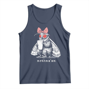 Mothma'am Pink Bow Cryptid Spooky Tank Top Funny Cute Coquette Mothman Legend Graphic