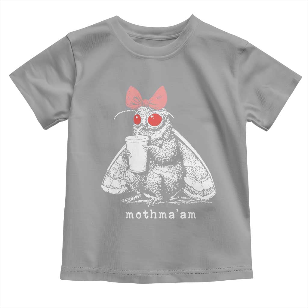 Mothma'am Pink Bow Cryptid Spooky Toddler T Shirt Funny Cute Coquette Mothman Legend Graphic