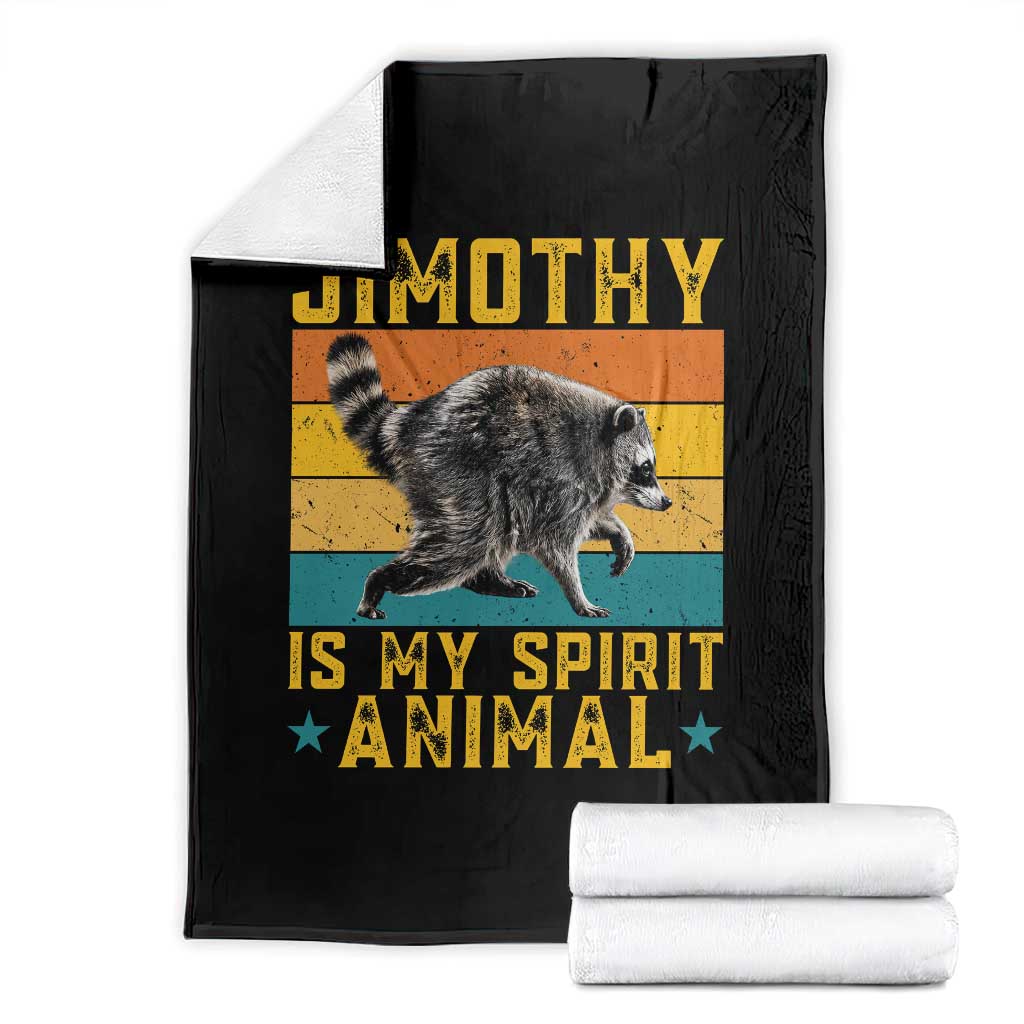 Jimothy Is My Spirit Animal Seattle Raccoon Lover Throw Blanket Retro Sunset Viral Ballard Trash Panda Graphic TS02 Black Print Your Wear