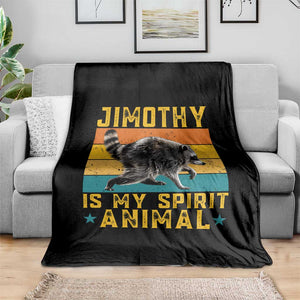 Jimothy Is My Spirit Animal Seattle Raccoon Lover Throw Blanket Retro Sunset Viral Ballard Trash Panda Graphic