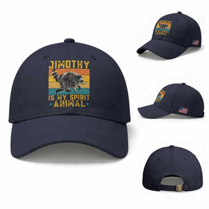 Jimothy Is My Spirit Animal Seattle Raccoon Lover Baseball Cap Retro Sunset Viral Ballard Trash Panda Graphic