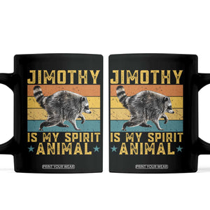 Jimothy Is My Spirit Animal Seattle Raccoon Lover Coffee Mug Retro Sunset Viral Ballard Trash Panda Graphic