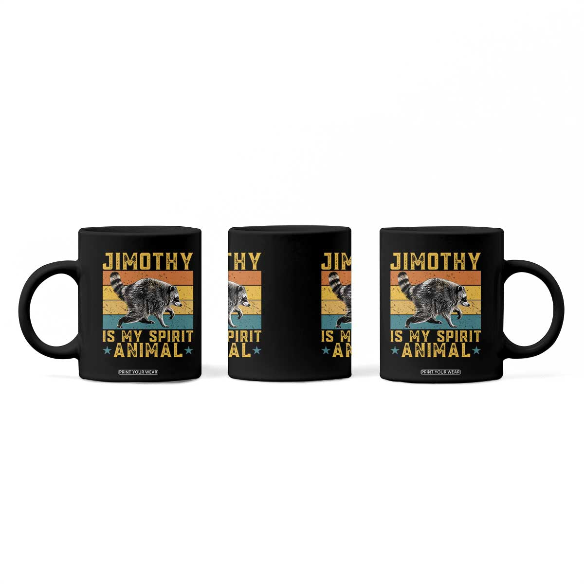 Jimothy Is My Spirit Animal Seattle Raccoon Lover Coffee Mug Retro Sunset Viral Ballard Trash Panda Graphic