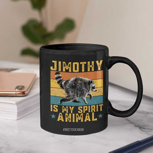 Jimothy Is My Spirit Animal Seattle Raccoon Lover Coffee Mug Retro Sunset Viral Ballard Trash Panda Graphic