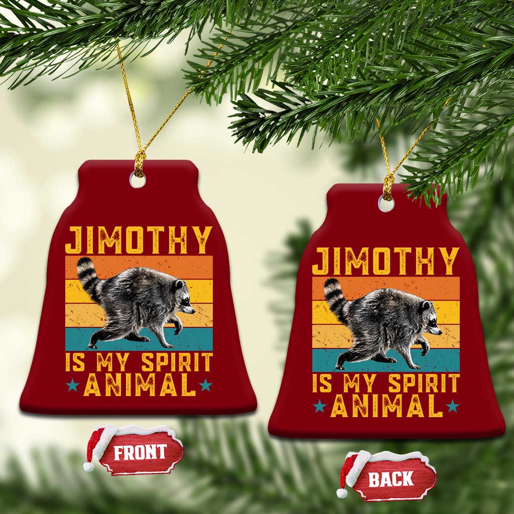Jimothy Is My Spirit Animal Seattle Raccoon Lover Ceramic Ornament Retro Sunset Viral Ballard Trash Panda Graphic
