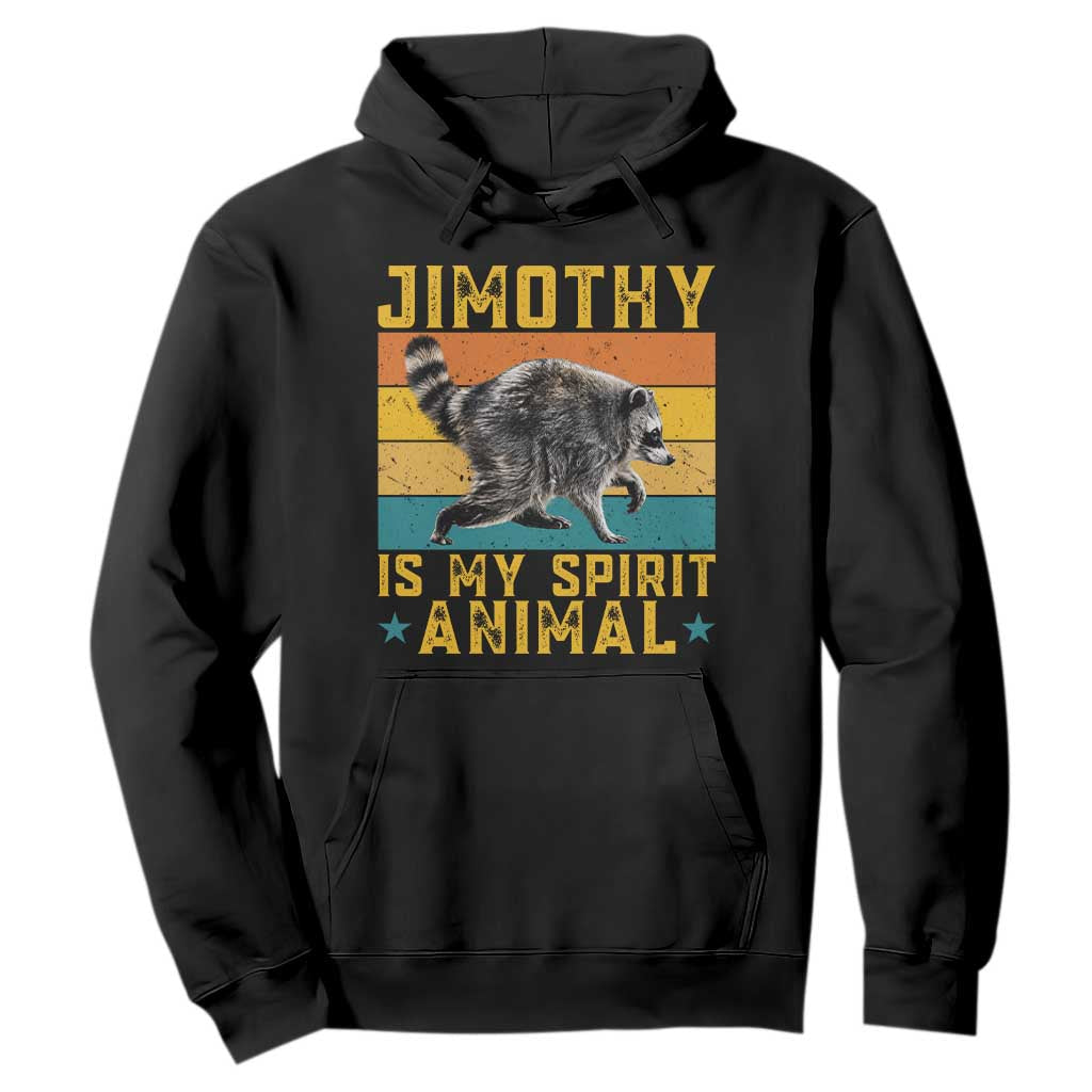 Jimothy Is My Spirit Animal Seattle Raccoon Lover Hoodie Retro Sunset Viral Ballard Trash Panda Graphic TS02 Black Print Your Wear