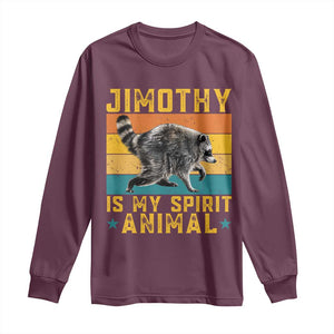 Jimothy Is My Spirit Animal Seattle Raccoon Lover Long Sleeve Shirt Retro Sunset Viral Ballard Trash Panda Graphic