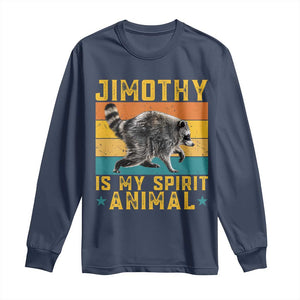 Jimothy Is My Spirit Animal Seattle Raccoon Lover Long Sleeve Shirt Retro Sunset Viral Ballard Trash Panda Graphic