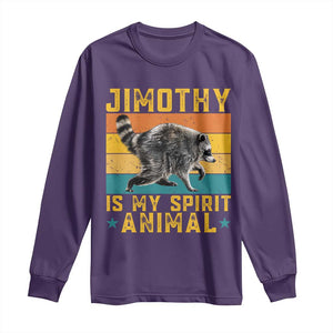 Jimothy Is My Spirit Animal Seattle Raccoon Lover Long Sleeve Shirt Retro Sunset Viral Ballard Trash Panda Graphic