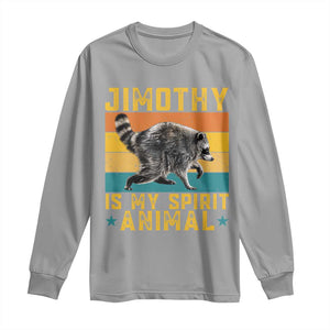 Jimothy Is My Spirit Animal Seattle Raccoon Lover Long Sleeve Shirt Retro Sunset Viral Ballard Trash Panda Graphic