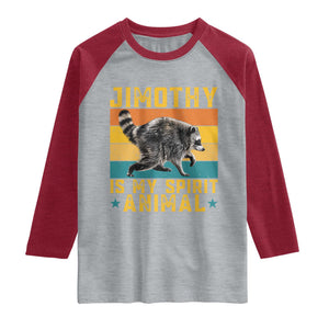 Jimothy Is My Spirit Animal Seattle Raccoon Lover Raglan Shirt Retro Sunset Viral Ballard Trash Panda Graphic