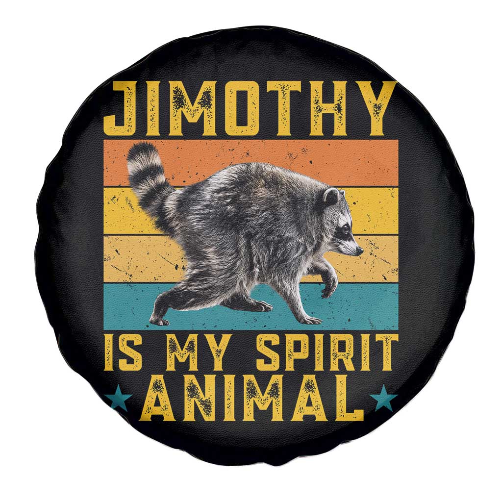 Jimothy Is My Spirit Animal Seattle Raccoon Lover Spare Tire Cover Retro Sunset Viral Ballard Trash Panda Graphic