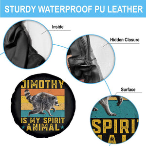 Jimothy Is My Spirit Animal Seattle Raccoon Lover Spare Tire Cover Retro Sunset Viral Ballard Trash Panda Graphic