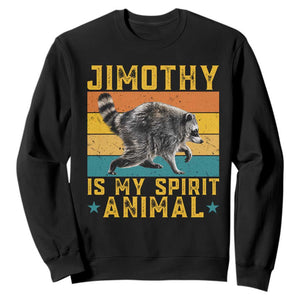 Jimothy Is My Spirit Animal Seattle Raccoon Lover Sweatshirt Retro Sunset Viral Ballard Trash Panda Graphic