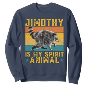 Jimothy Is My Spirit Animal Seattle Raccoon Lover Sweatshirt Retro Sunset Viral Ballard Trash Panda Graphic