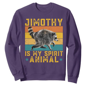 Jimothy Is My Spirit Animal Seattle Raccoon Lover Sweatshirt Retro Sunset Viral Ballard Trash Panda Graphic