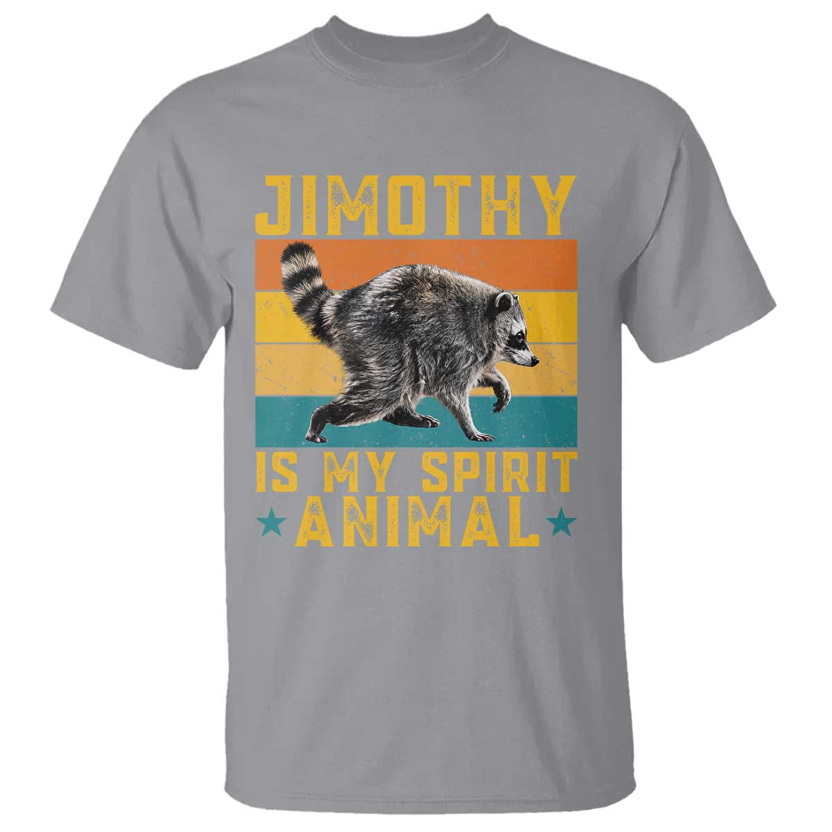 Jimothy Is My Spirit Animal Seattle Raccoon Lover T Shirt Retro Sunset Viral Ballard Trash Panda Graphic