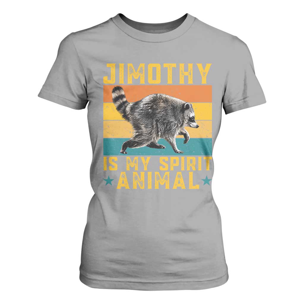 Jimothy Is My Spirit Animal Seattle Raccoon Lover T Shirt For Women Retro Sunset Viral Ballard Trash Panda Graphic