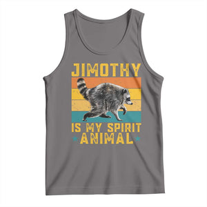 Jimothy Is My Spirit Animal Seattle Raccoon Lover Tank Top Retro Sunset Viral Ballard Trash Panda Graphic