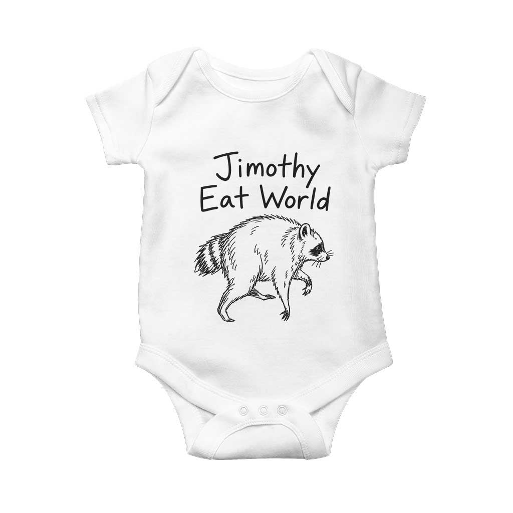Jimothy Eat World Funny Music Parody Baby Onesie Viral Seattle Raccoon Trash Panda Meme TS02 White Print Your Wear