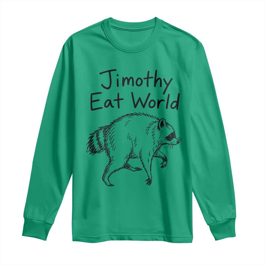 Jimothy Eat World Funny Music Parody Long Sleeve Shirt Viral Seattle Raccoon Trash Panda Meme