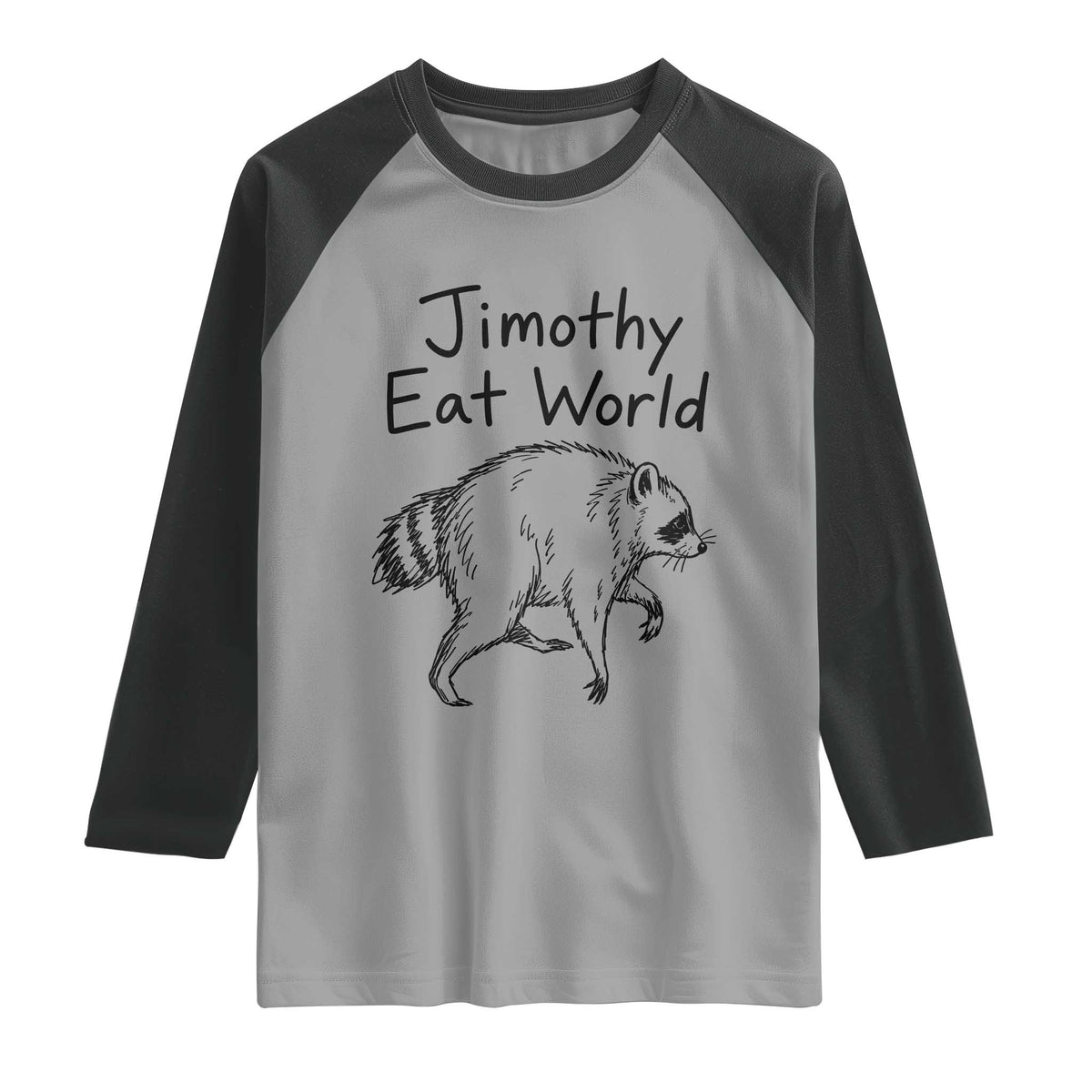 Jimothy Eat World Funny Music Parody Raglan Shirt Viral Seattle Raccoon Trash Panda Meme
