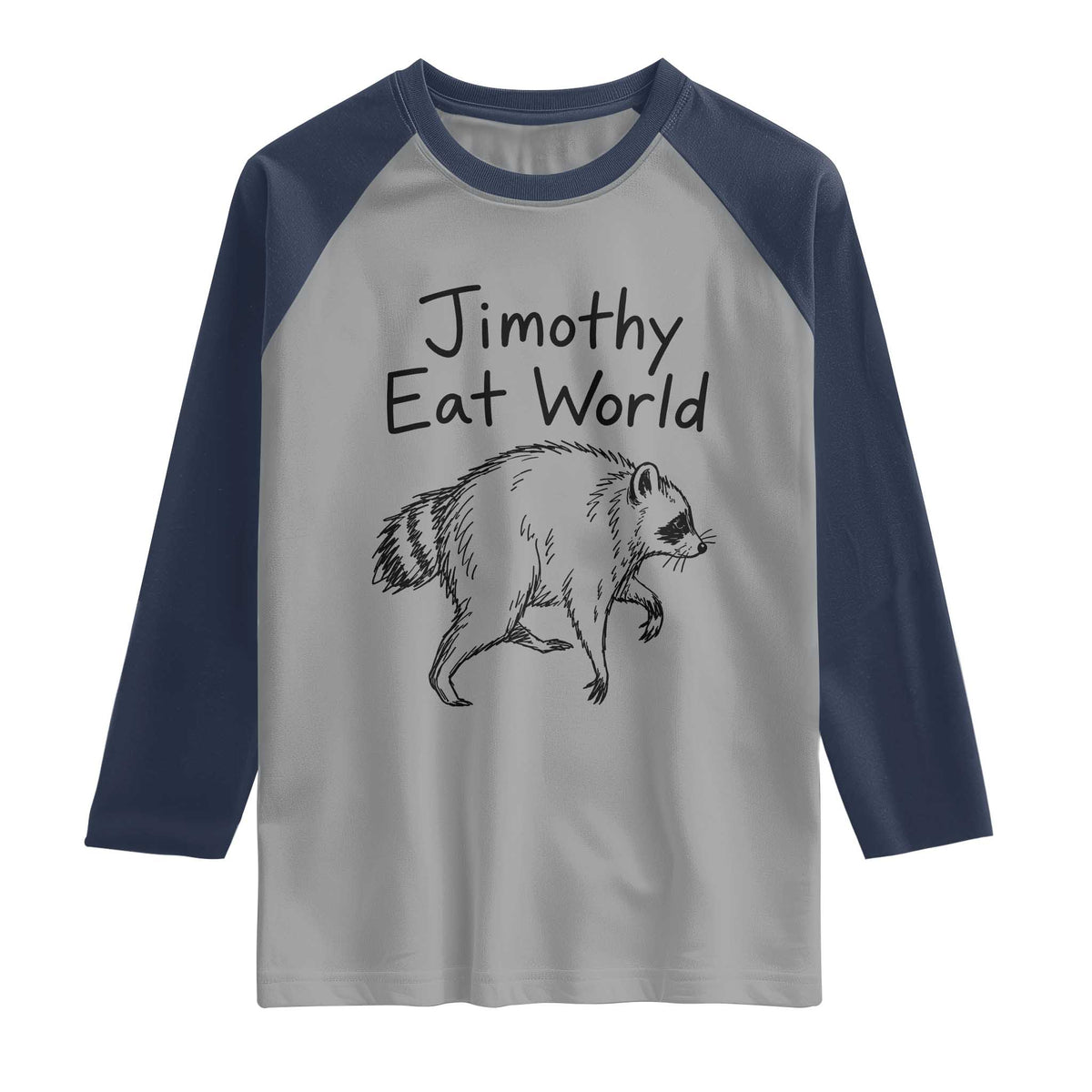 Jimothy Eat World Funny Music Parody Raglan Shirt Viral Seattle Raccoon Trash Panda Meme