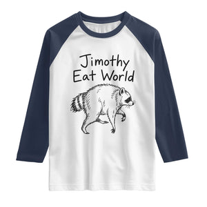 Jimothy Eat World Funny Music Parody Raglan Shirt Viral Seattle Raccoon Trash Panda Meme