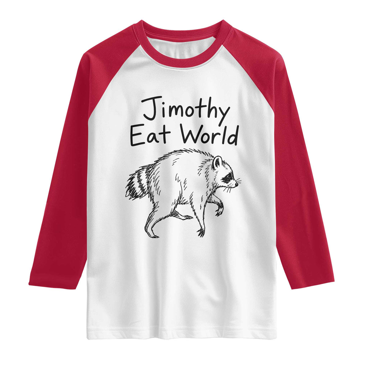 Jimothy Eat World Funny Music Parody Raglan Shirt Viral Seattle Raccoon Trash Panda Meme