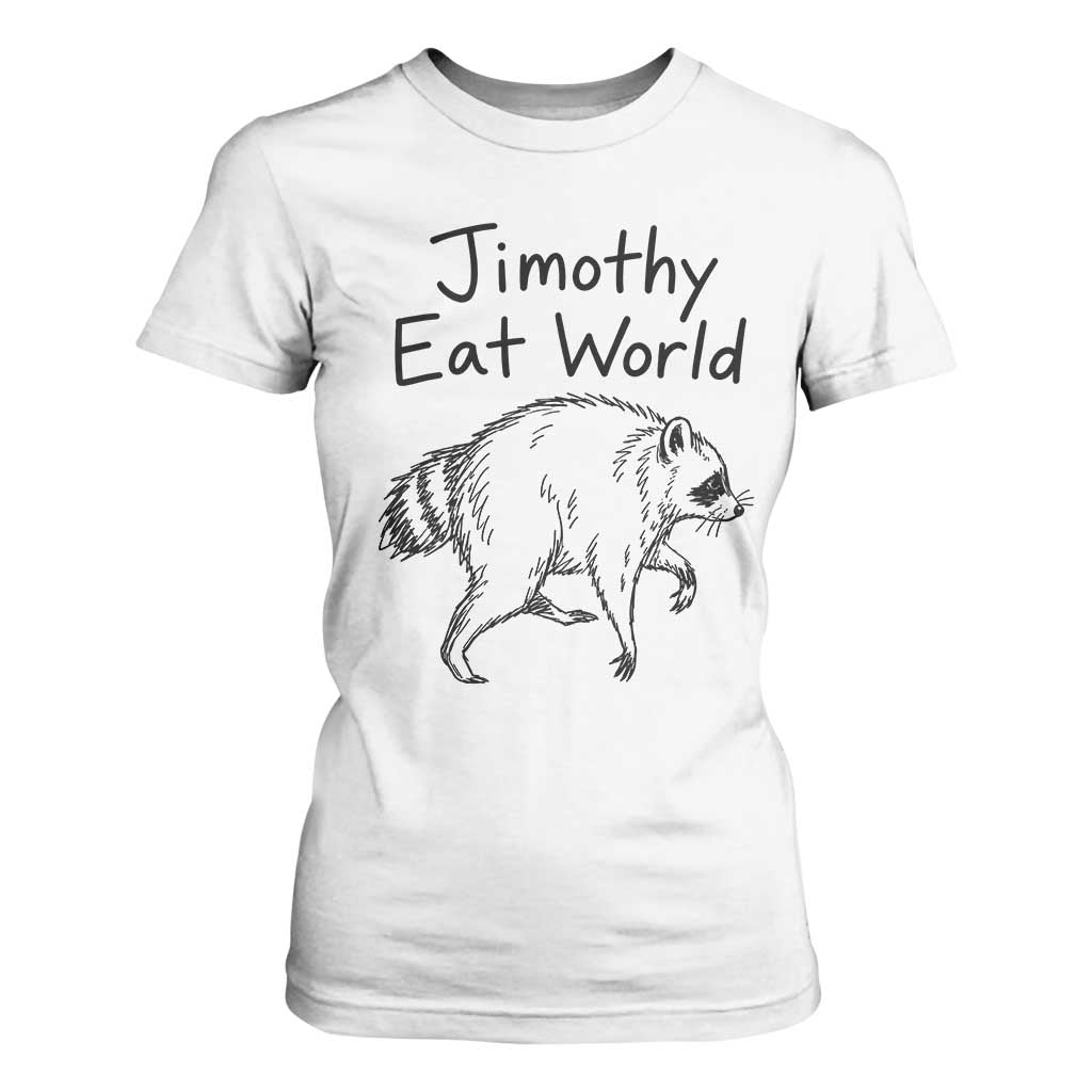Jimothy Eat World Funny Music Parody T Shirt For Women Viral Seattle Raccoon Trash Panda Meme