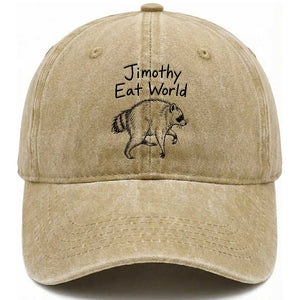 Jimothy Eat World Funny Music Parody Washed Cotton Baseball Cap Viral Seattle Raccoon Trash Panda Meme