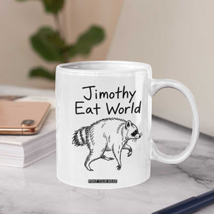 Jimothy Eat World Funny Music Parody Coffee Mug Viral Seattle Raccoon Trash Panda Meme