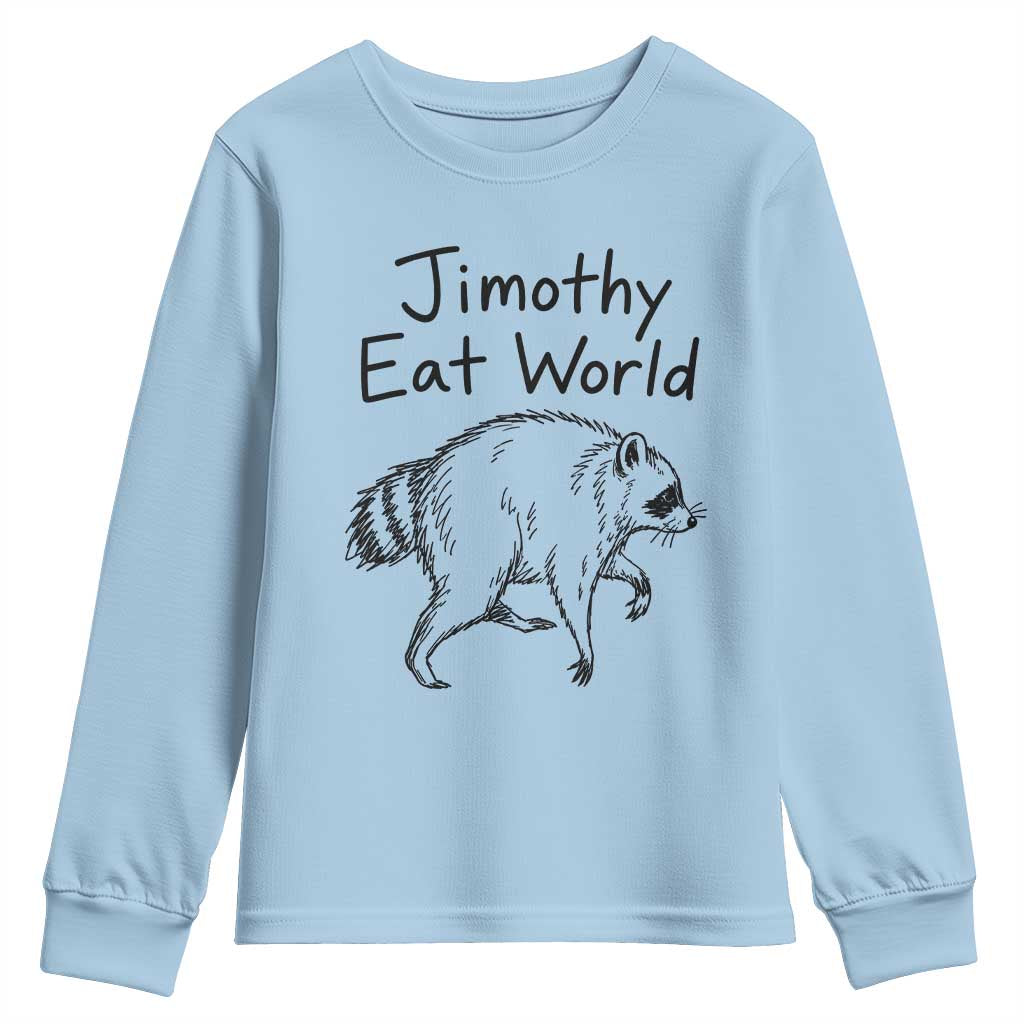 Jimothy Eat World Funny Music Parody Youth Sweatshirt Viral Seattle Raccoon Trash Panda Meme