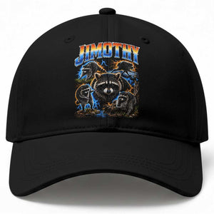 Jimothy the Raccoon Vintage 90s Bootleg Lightning Graphic Baseball Cap Viral Seattle Trash Panda