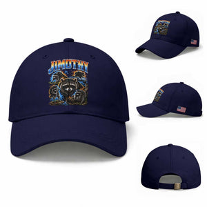 Jimothy the Raccoon Vintage 90s Bootleg Lightning Graphic Baseball Cap Viral Seattle Trash Panda
