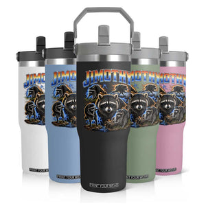 Jimothy the Raccoon Vintage 90s Bootleg Lightning Graphic Flip Straw Tumbler Viral Seattle Trash Panda