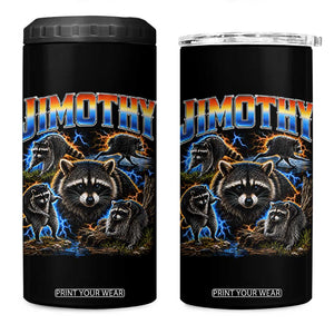 Jimothy the Raccoon Vintage 90s Bootleg Lightning Graphic 4 in 1 Can Cooler Tumbler Viral Seattle Trash Panda