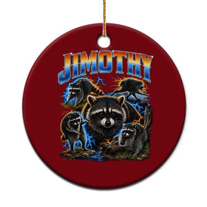 Jimothy the Raccoon Vintage 90s Bootleg Lightning Graphic Ceramic Ornament Viral Seattle Trash Panda