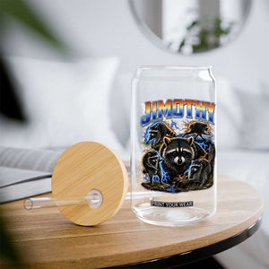Jimothy the Raccoon Vintage 90s Bootleg Lightning Graphic Glass Can Viral Seattle Trash Panda