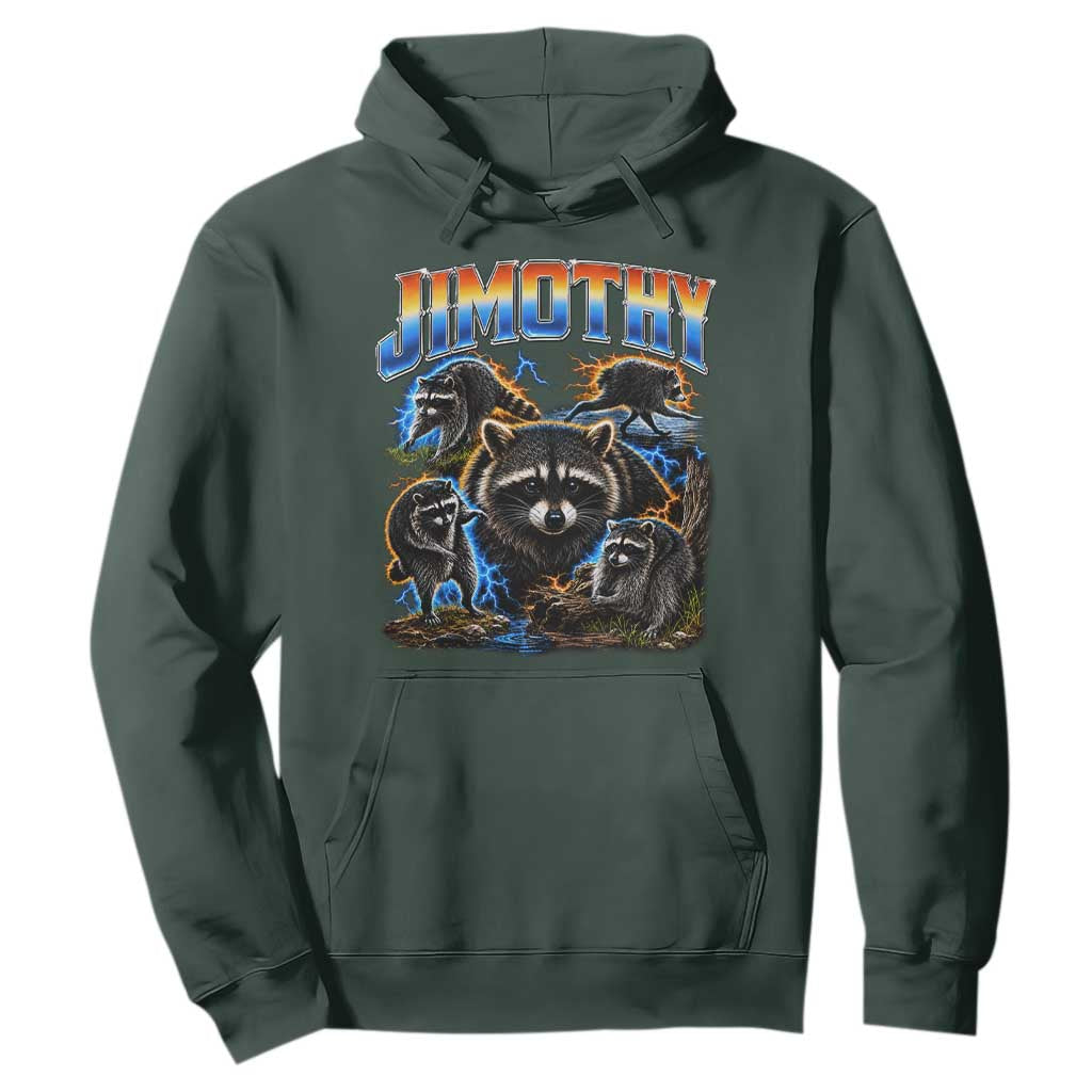 Jimothy the Raccoon Vintage 90s Bootleg Lightning Graphic Hoodie Viral Seattle Trash Panda