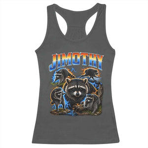 Jimothy the Raccoon Vintage 90s Bootleg Lightning Graphic Racerback Tank Top Viral Seattle Trash Panda