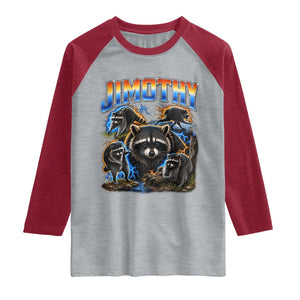 Jimothy the Raccoon Vintage 90s Bootleg Lightning Graphic Raglan Shirt Viral Seattle Trash Panda